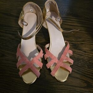 Elegant Gold and Pink Women's Sandals